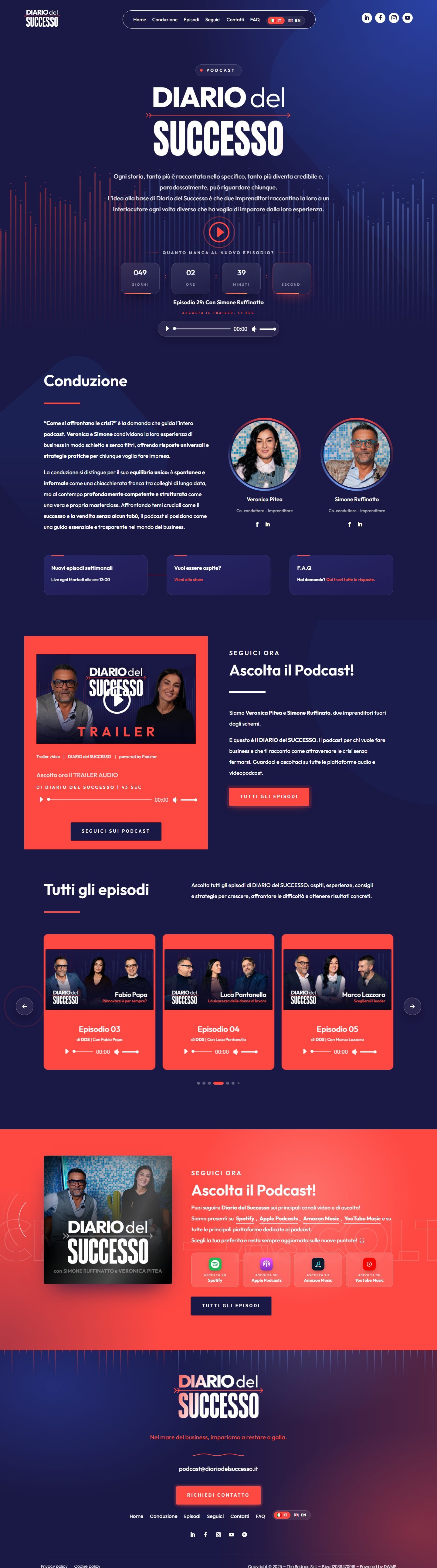 La home completa di Diario del Successo