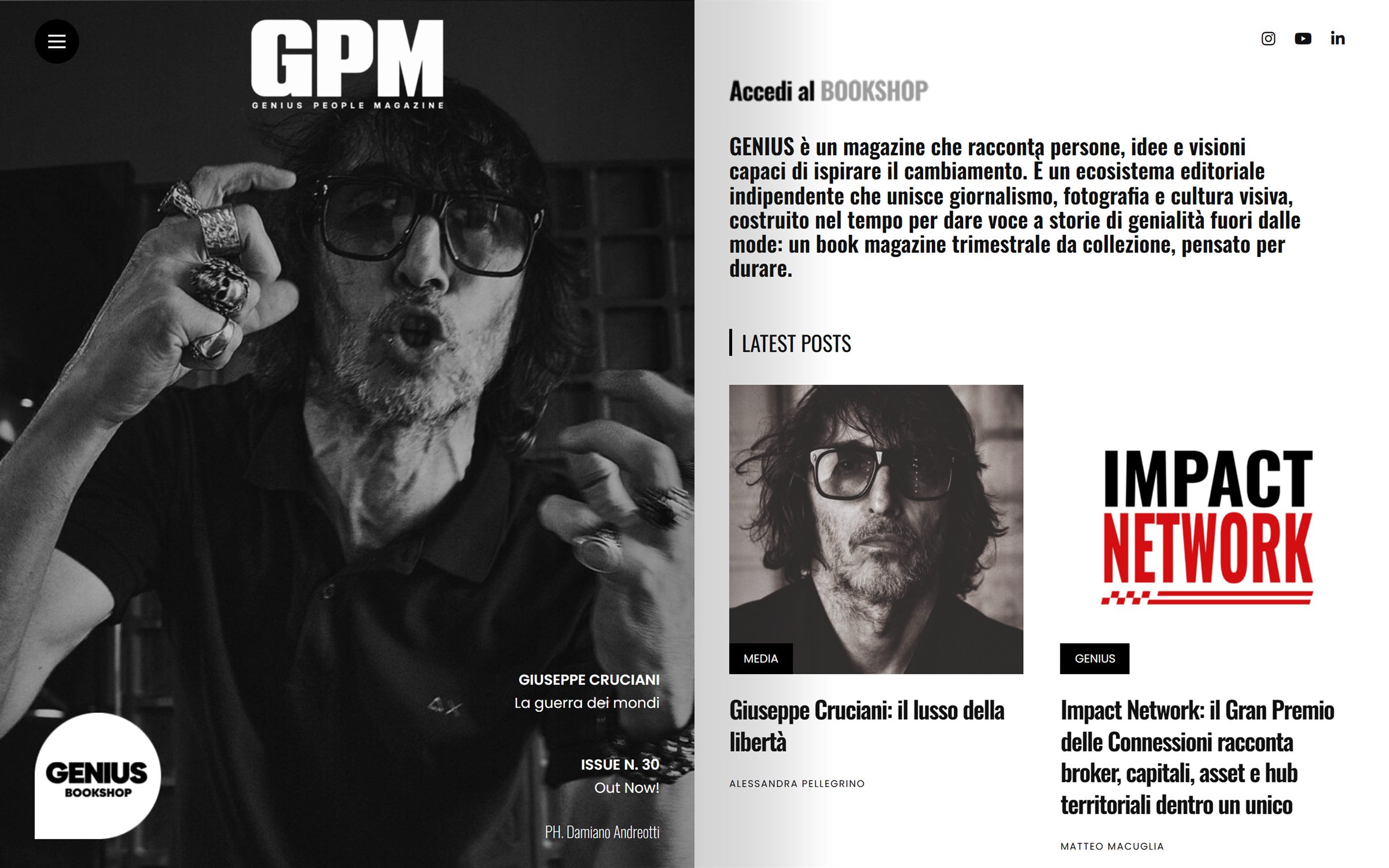 Il sito Genius People Magazine su computer