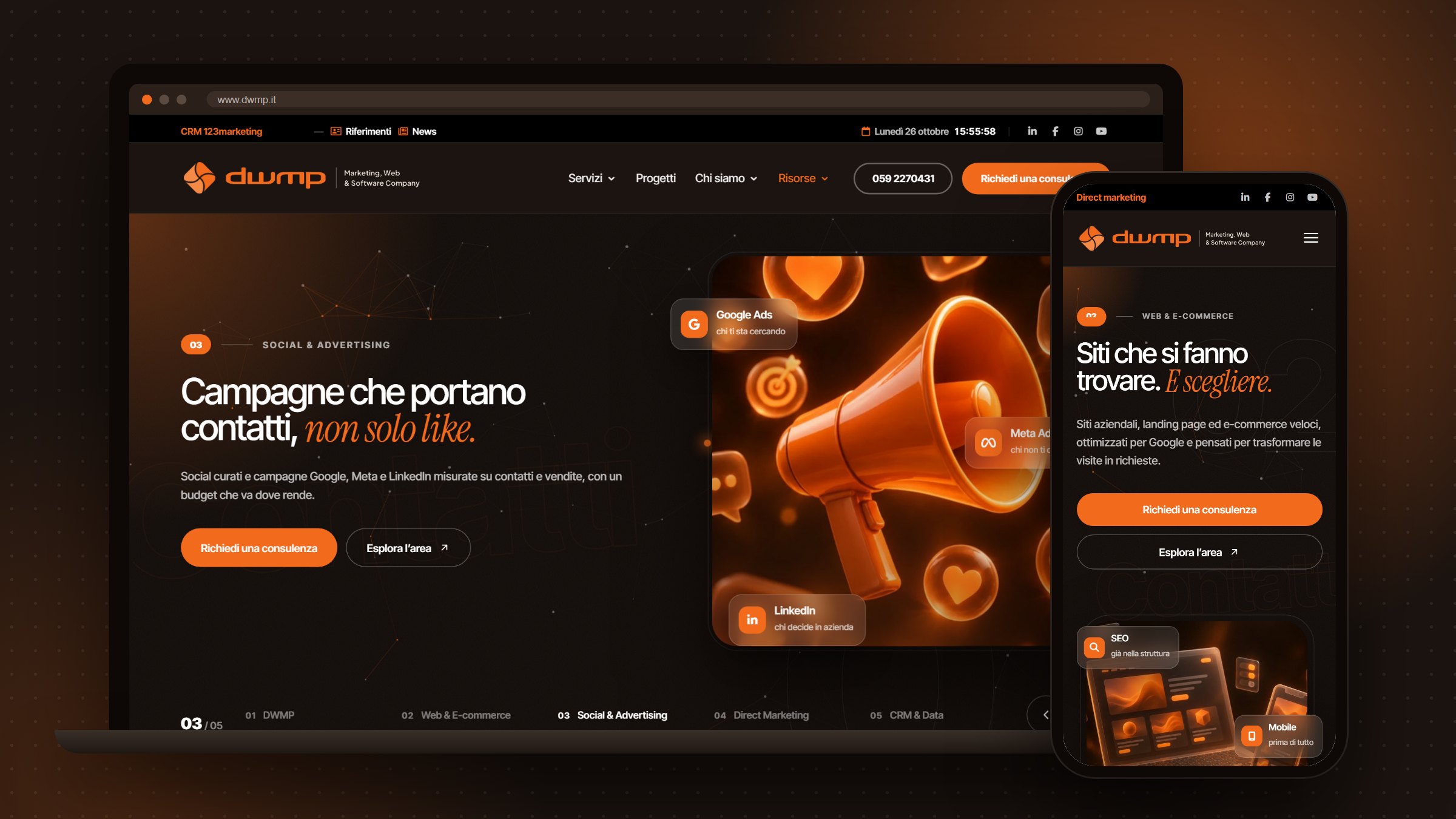 Il nuovo sito DWMP su portatile e smartphone